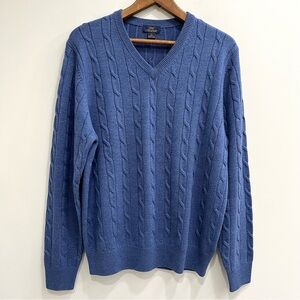 Brooks Brothers Blue V-Neck Sweater